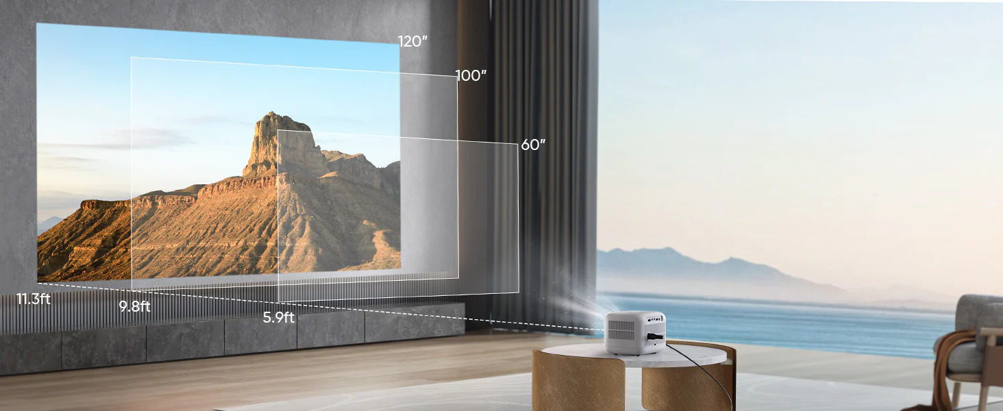 Yaber L1 chiếu màn hình lớn 120inch